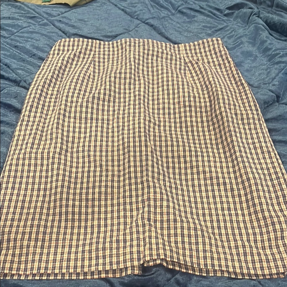 Plaid Women's Skirt - Blue and White